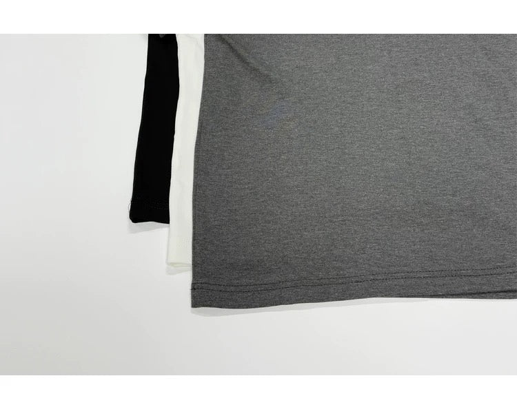 「モダールシルク＆デリケート」無地半袖Tシャツメンズラウンドネックルーズ 韓国スタイル