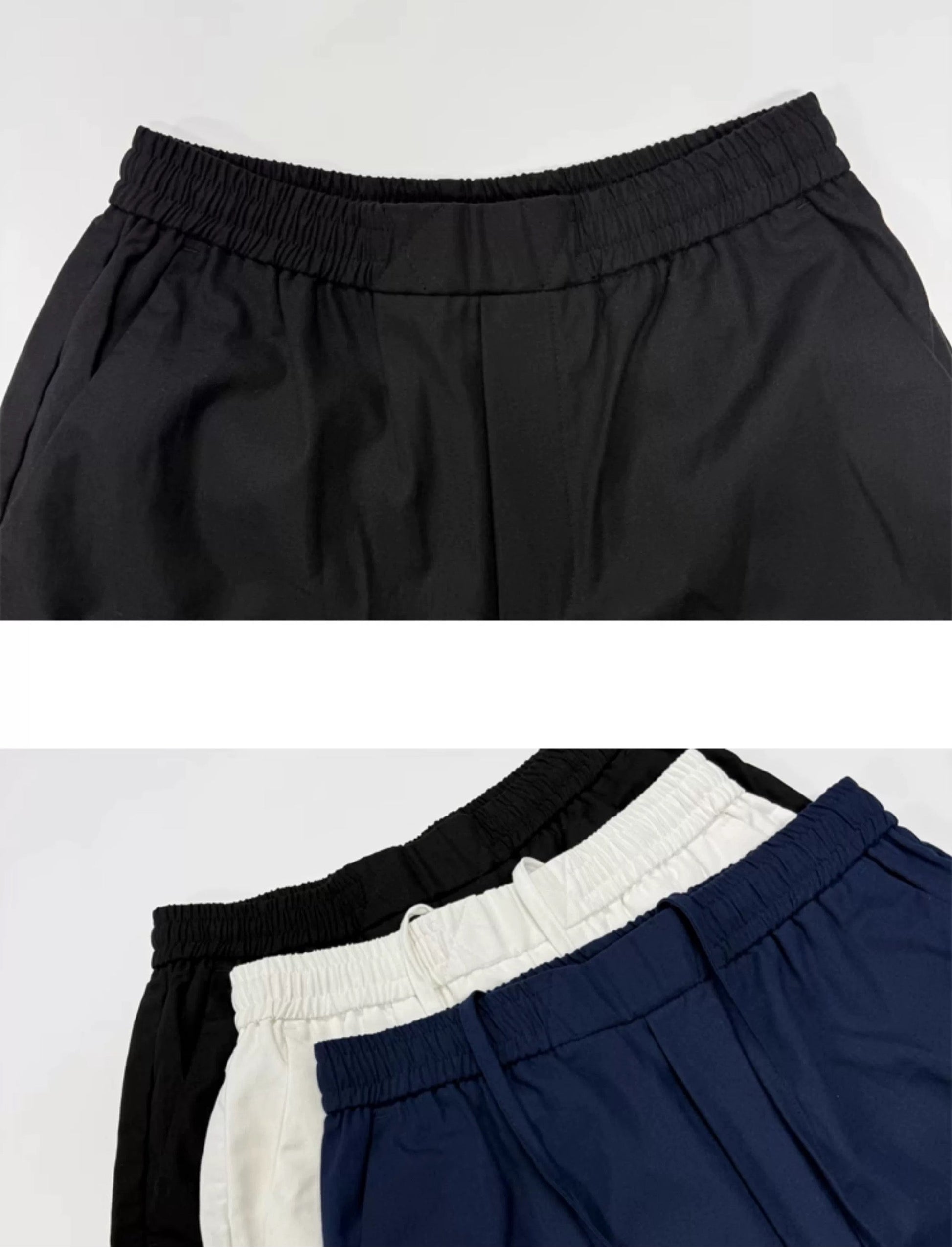 「リネンブレンド ベーシックスタイル」メンズ ゆったりストレートショートパンツ  韓国スタイル